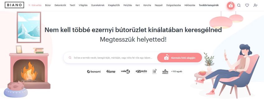 Milyen funkciókat kínál a Biano bútor- és dekorációkereső?