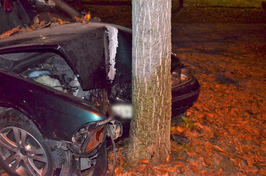 A hencidai BMW-st egyik nap rendőrök, másnap egy fa állította meg