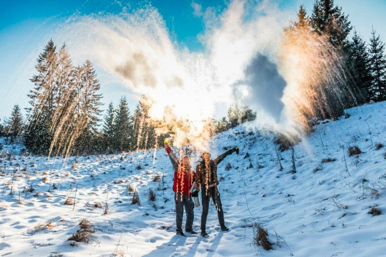 A Bükkben röptében megfagyott a forró víz