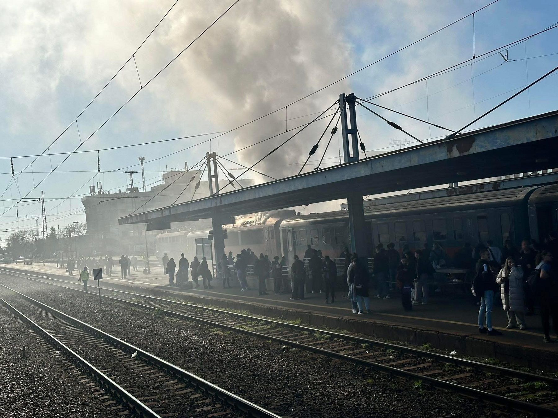 Kigyulladt egy mozdony a Nagyállomáson 