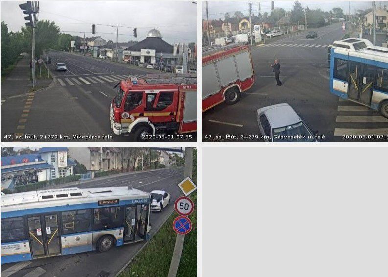 Autóbusz és gépkocsi karambolozott Debrecenben